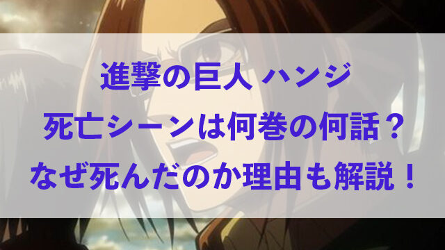 進撃の巨人ハンジの死亡シーンは何巻の何話 なぜ死んだのか理由も解説 いちの気ままにブログ